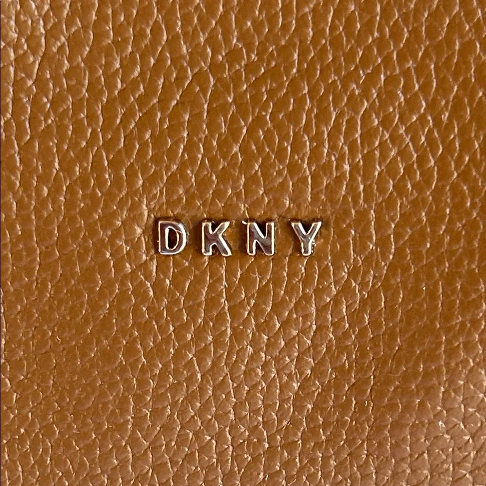 DKNY Carmel Brown Leather Studded Shoulder Bag